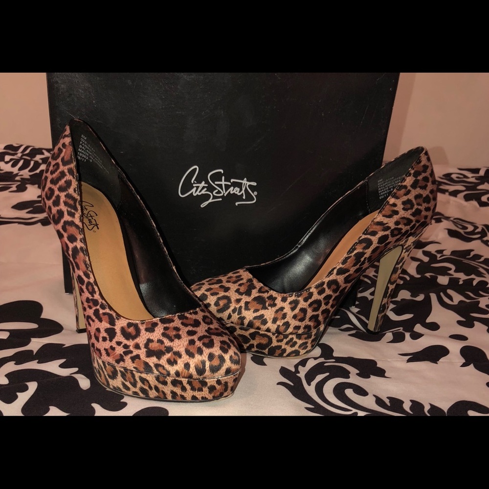 City Streets Leopard Heels